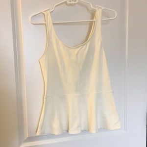 Express Peplum top, ivory, size medium